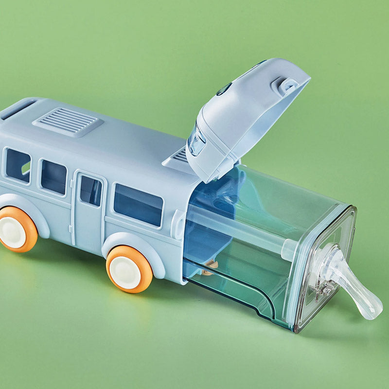 2 in 1 Kids Bus Water Bottle – Fun Toy + Drinking Bottle | Leakproof School Sipper for Kids 🚍💧