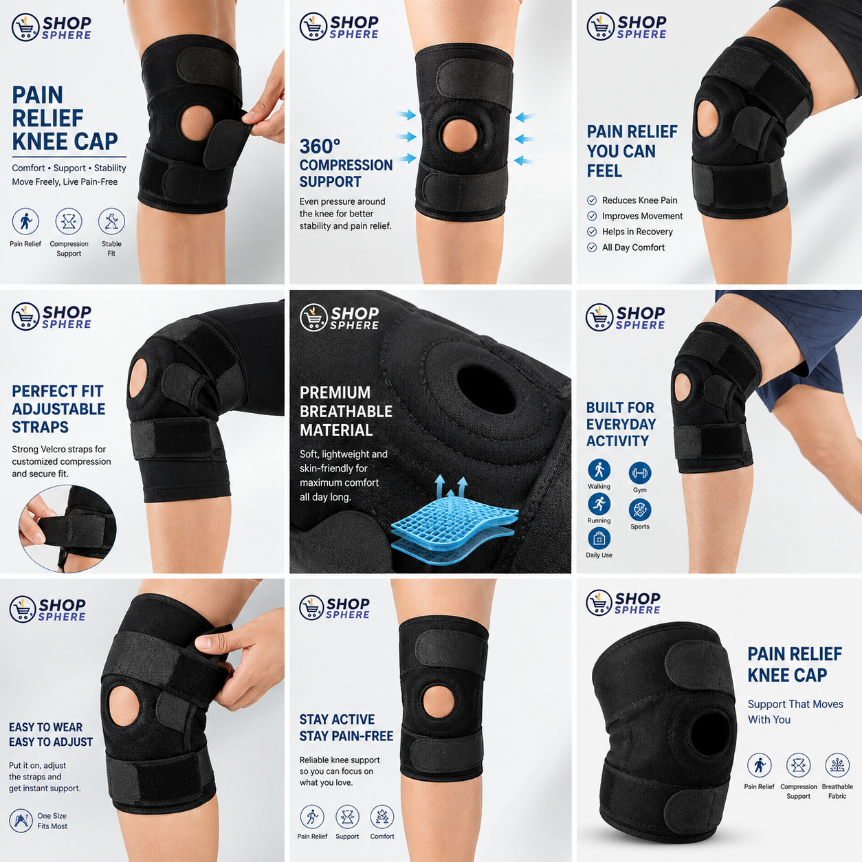 Pair Of Pain Relief Knee Cap | Strong Support for Active Living