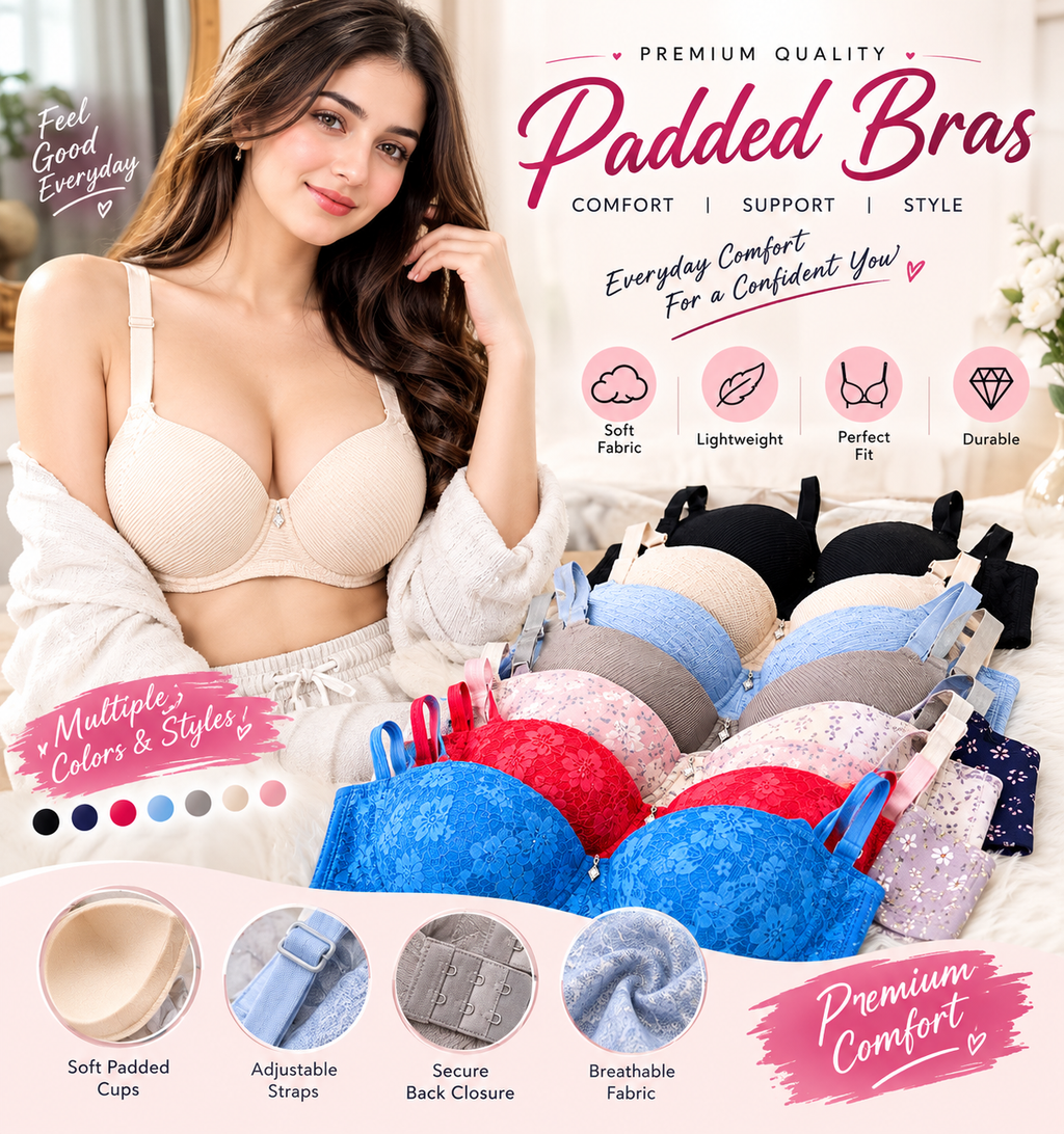 Premium Padded Bras for Women – Stylish, Comfortable & Everyday Wear